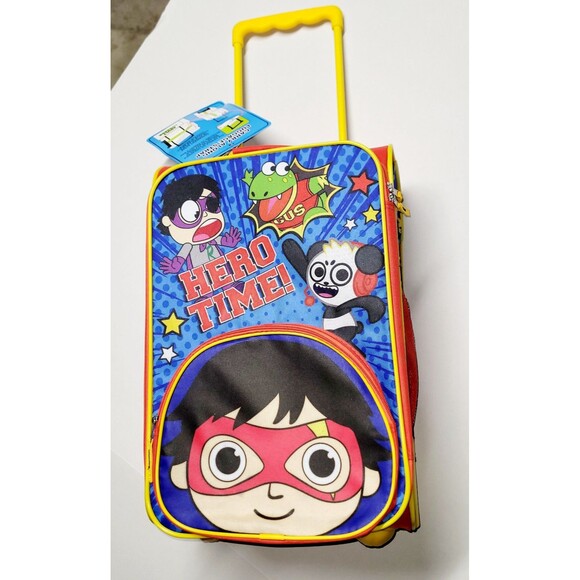 NWT Ryan's World Kids Carry-On Luggage With Wheels 20" Softside Trolley Suitcase - Picture 13 of 16